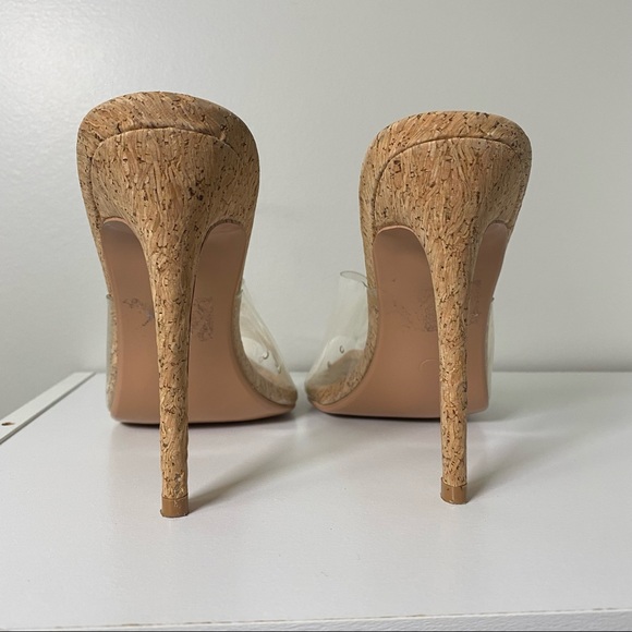 Cape Robbin Melrose PVC Cork Mules Heels 8.5 Trendy Blogger - Picture 4 of 5
